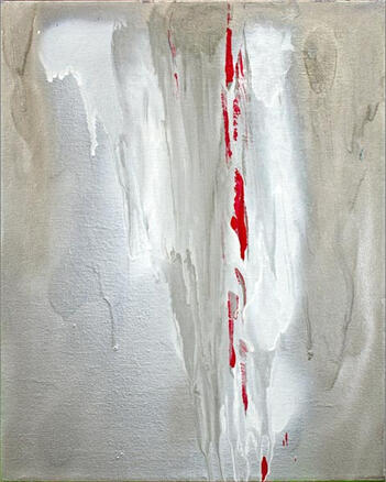 White and Red on Silver