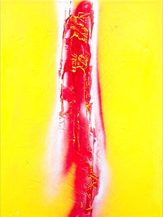 Red and White on Yellow